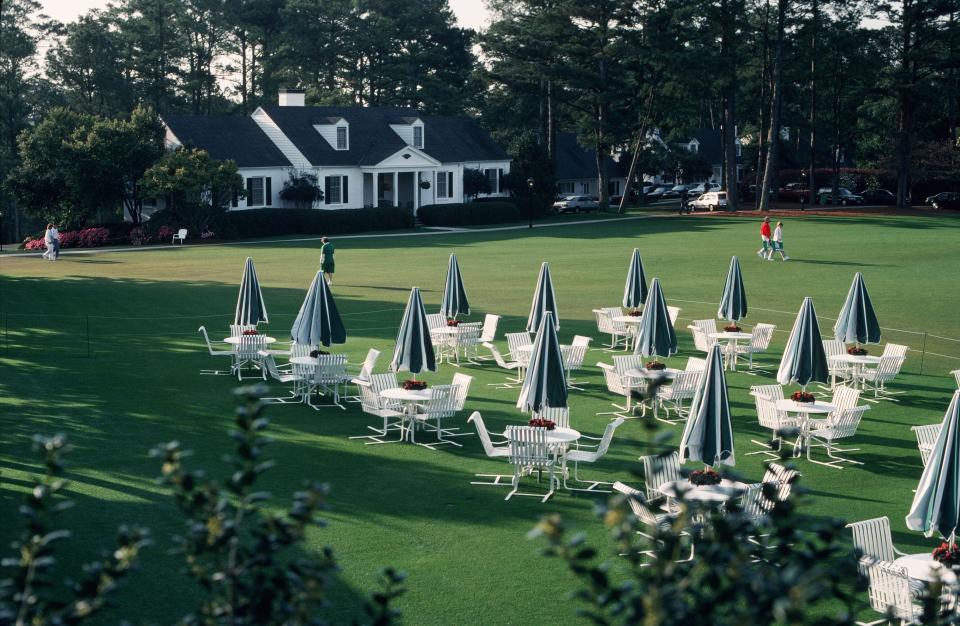 The Eisenhower Cabin overlooks the putting green and 10th tee at Augusta National. (Getty)