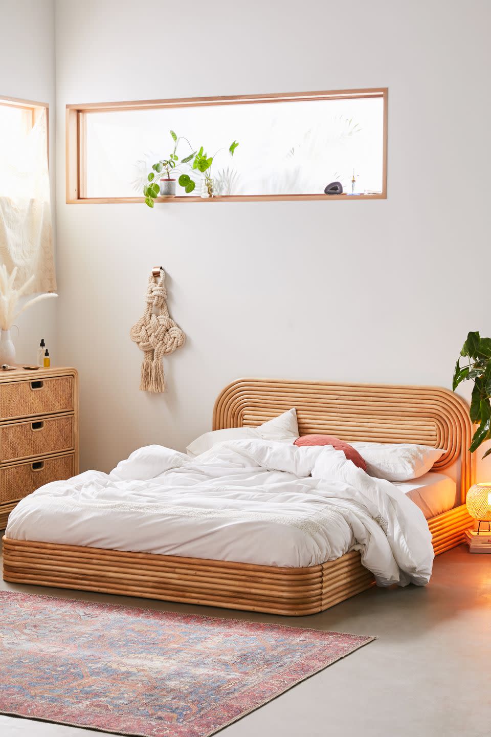 <p><a class="link " href="https://go.redirectingat.com?id=127X1599956&url=https%3A%2F%2Fwww.urbanoutfitters.com%2Fen-gb%2Fshop%2Fria-rattan-bed%3Fcategory%3DSEARCHRESULTS%26color%3D000&sref=http%3A%2F%2Fwww.housebeautiful.com%2Fuk%2Flifestyle%2Fshopping%2Fg26819848%2Furban-outfitters-home%2F" rel="nofollow noopener" target="_blank" data-ylk="slk:BUY NOW;elm:context_link;itc:0;sec:content-canvas">BUY NOW</a> <em>£849</em></p><p>This beautiful rattan bed taps into a 70s boho-inspired look — and it's one of our favourites from the range. In a natural finish and with a curved headboard, it is sure to create a statement in any <a href="https://www.housebeautiful.com/uk/decorate/bedroom/g31/bedroom-decorating-ideas/" rel="nofollow noopener" target="_blank" data-ylk="slk:bedroom;elm:context_link;itc:0;sec:content-canvas" class="link ">bedroom</a>.</p><p><em>We earn a commission for products purchased through some links in this article.</em></p>