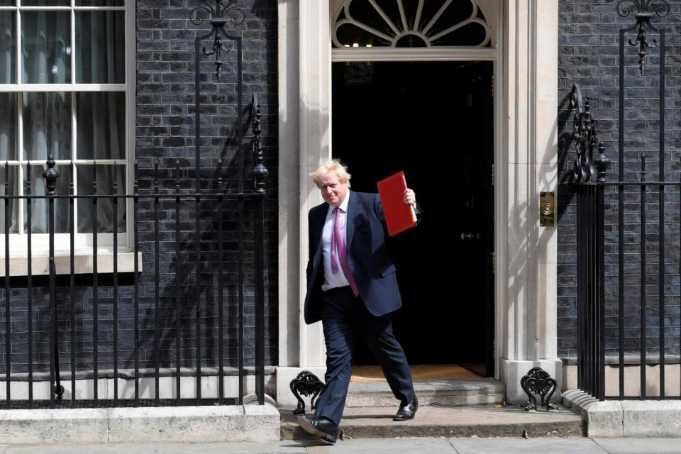 Britain's Foreign Secretary, Boris Johnson, leaves 10 Downing Street after a Cabinet meeting (REUTERS)