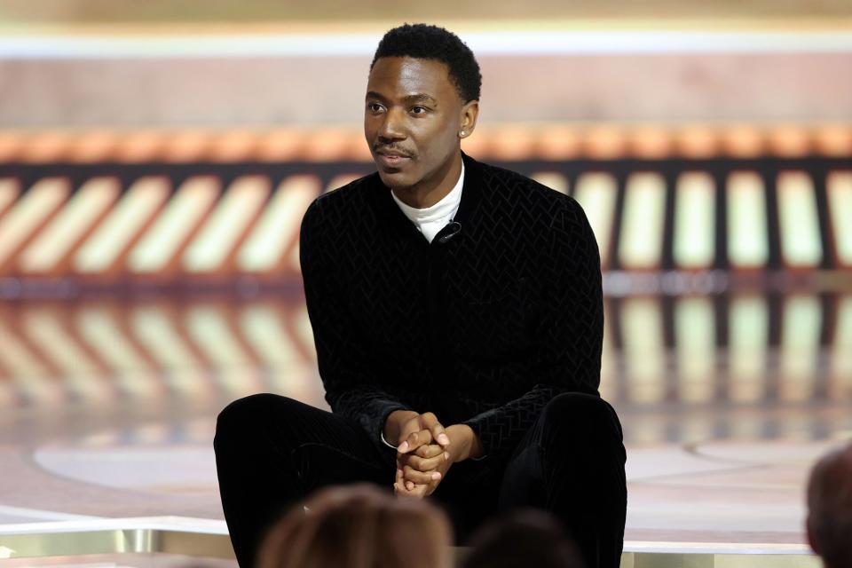 Host Jerrod Carmichael speaks onstage at the 80th Annual Golden Globe Awards held at the Beverly Hilton Hotel on January 10, 2023 in Beverly Hills, California.