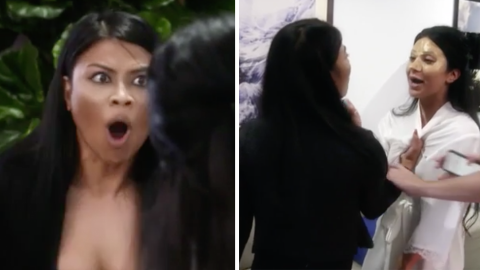 The new preview for MAFS shows Cyrell and Martha involved in a physical altercation. Photo: Channel Nine