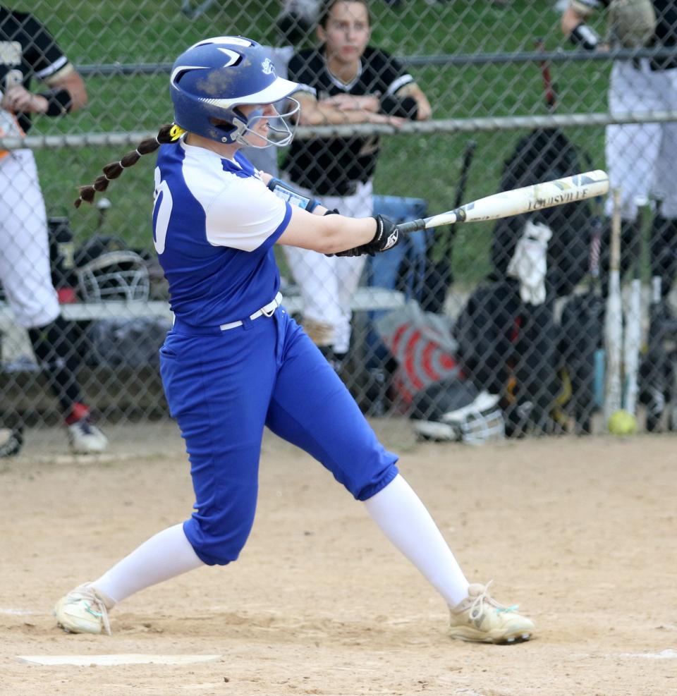 Molly Wolf takes a swing for Horseheads during a 7-5 win over Corning in the Section 4 Class AA softball championship game May 28, 2022 at the BAGSAI Complex in Binghamton.