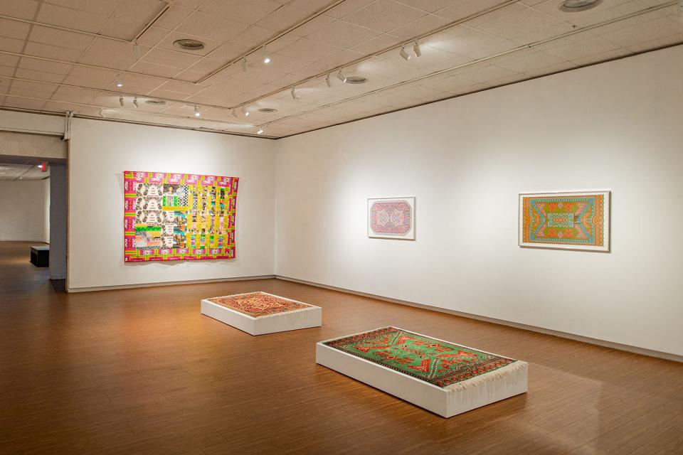 "Intertwined: Labor and Technology in Contemporary Textile Art." Partial installation view, Florida State University Museum of Fine Arts, 2023.