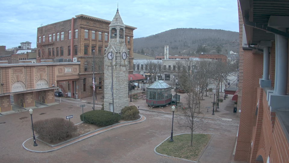 The Hallmark Channel's Christmas Cam is broadcasting a livestream of Corning's historic Centerway Square. It went live Nov. 27 and will run daily from 10 a.m. to 10 p.m. through Dec. 30.