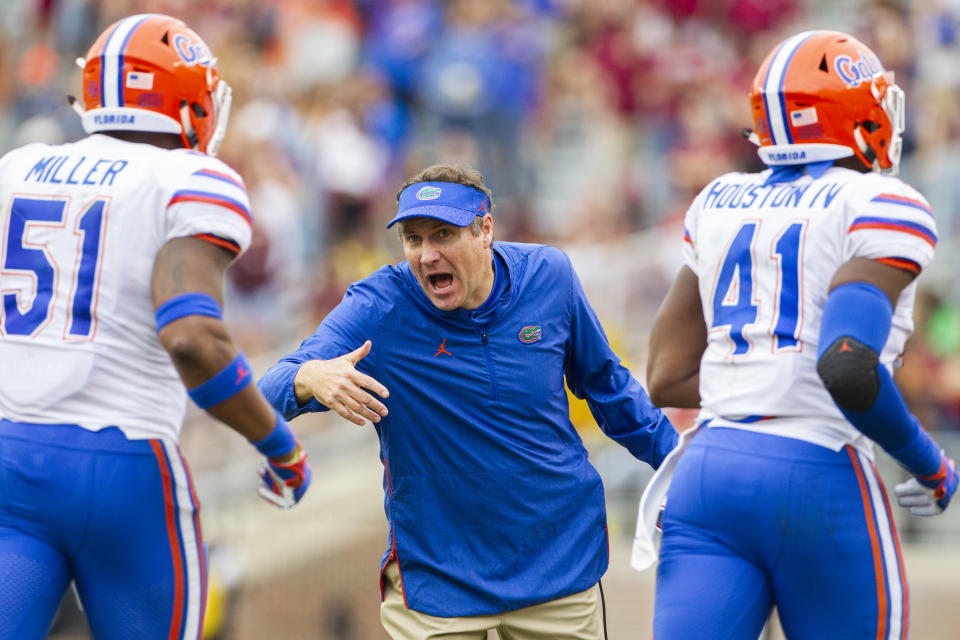 Florida Gators head coach Dan Mullen thinks UCF could toughen up its schedule if it wanted to come to Gainesville twice. (AP)