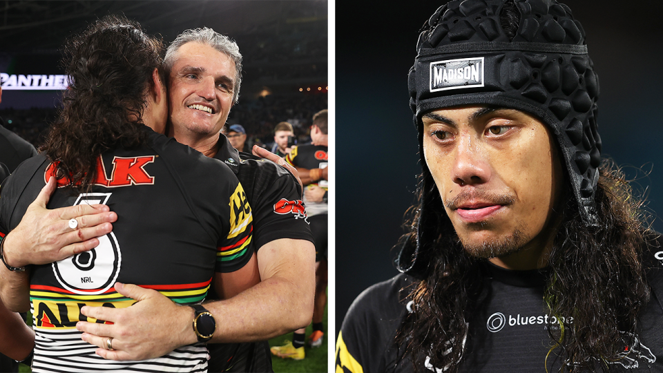 Penrith Panthers five-eighth Jarome Luai (pictured) has reportedly told Ivan Cleary (pictured left) he is leaving in 2025. (Getty Images)