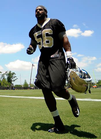 <p>Stacy Revere/Getty Images</p> Ronald Powell #56 leaves the field following the New Orleans Saints rookie minicamp at the Saints training facility on May 17, 2014