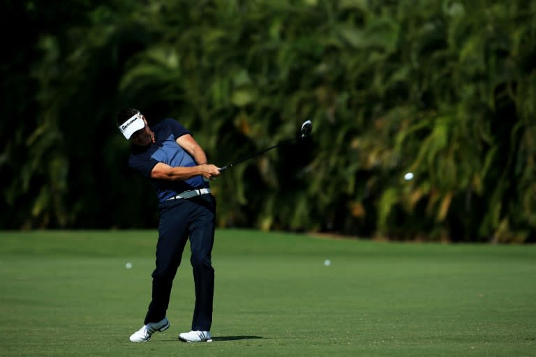 Robert Allenby plays a shot during practice rounds prior to the Sony Open in Hawaii on January 12, 2016