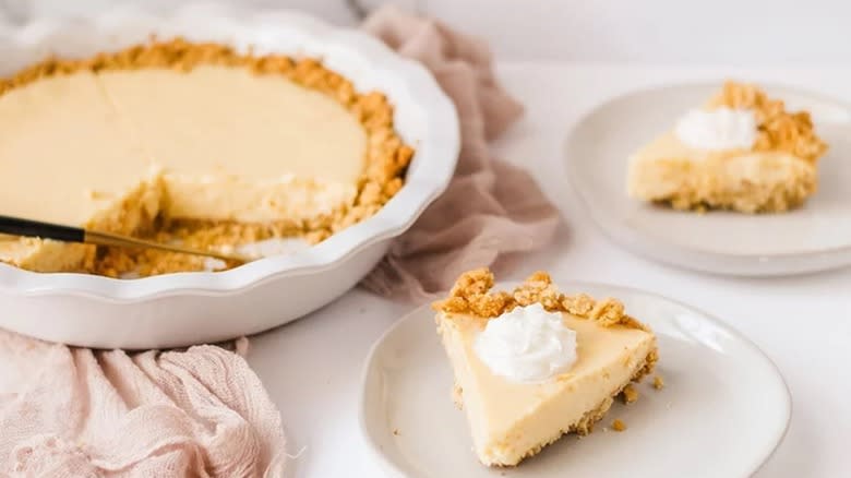 lemon pie slices on plates