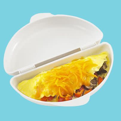 A microwavable omelet pan