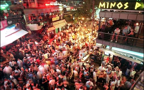 Tourists in the main square of Ayia Napa - Credit: AFP/Getty