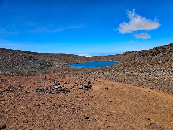 lake waiau on mauna kea, a small volcanic lake