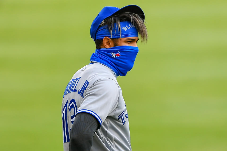 Lourdes Gurriel Jr. won the AL Player of the Week for the Jays, who have surpassed the Yankees in the AL East standings. (Photo by Rich von Biberstein/Icon Sportswire via Getty Images)