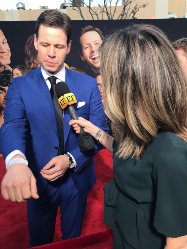 The 'Mindy Project star told ET the happy news at the Los Angeles premiere for his new movie, 'Blockers.'