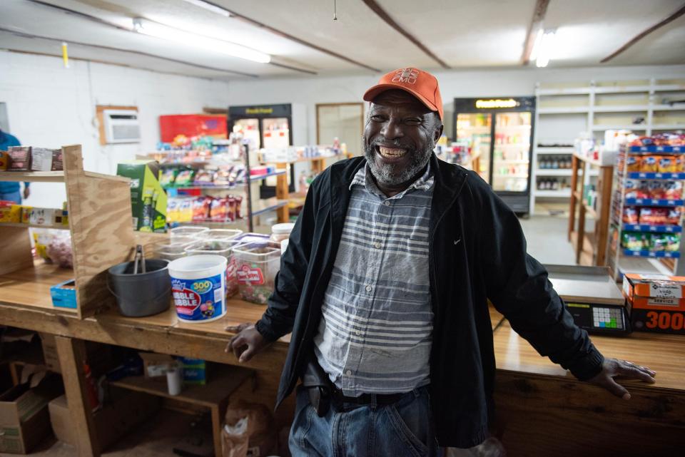 Johnny Bacon works at Bacon Convenience Store, which he says has been in his family for over 25 years, seen in Camden, Miss., on Tuesday, Nov. 28, 2023.