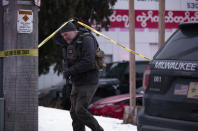 MILWAUKEE, WISCONSIN - FEBRUARY 26: A law enforcement officer works the scene of a shooting at the Molson Coors Brewing Co. campus on February 26, 2020 in Milwaukee, Wisconsin. Six people, including the gunman, were reportedly killed when an ex-employee opened fire at the MillerCoors building on Wednesday. (Photo by Nuccio DiNuzzo/Getty Images)