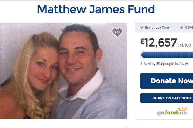 Matthew James crowdfunding page