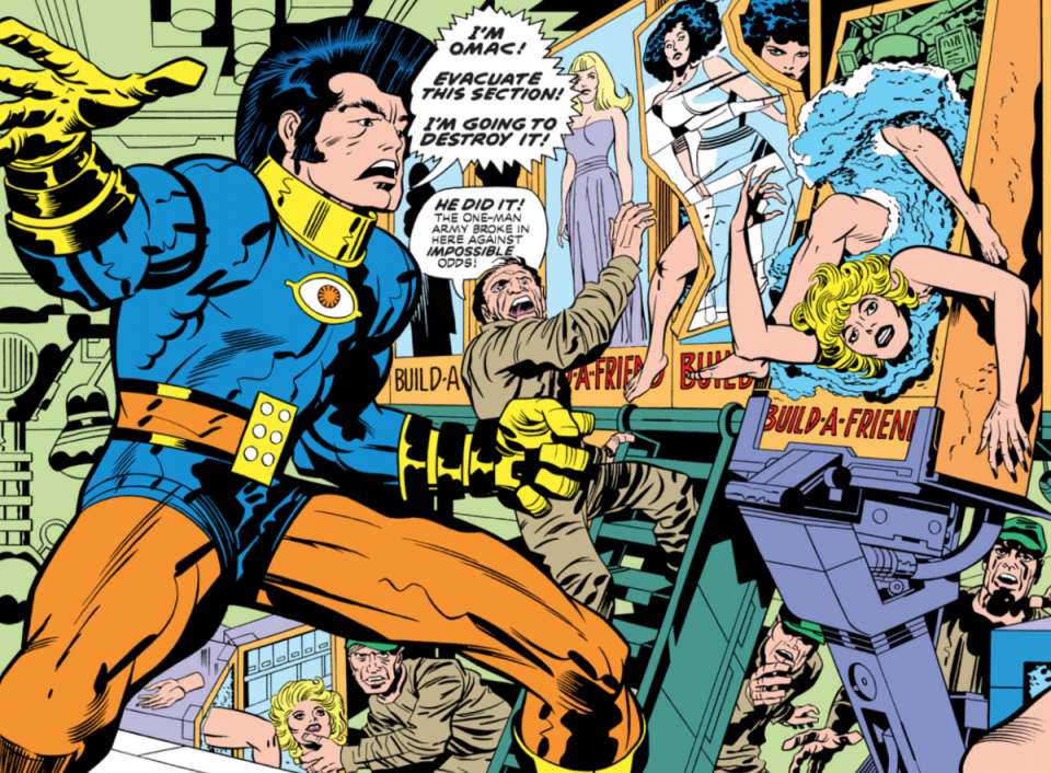 comic panel from OMAC #1 dc comic that could be used in future DCU