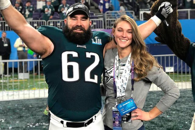 <p>Kylie Kelce/instagram</p> (L-R) Jason Kelce and Kylie Kelce in March 2024.