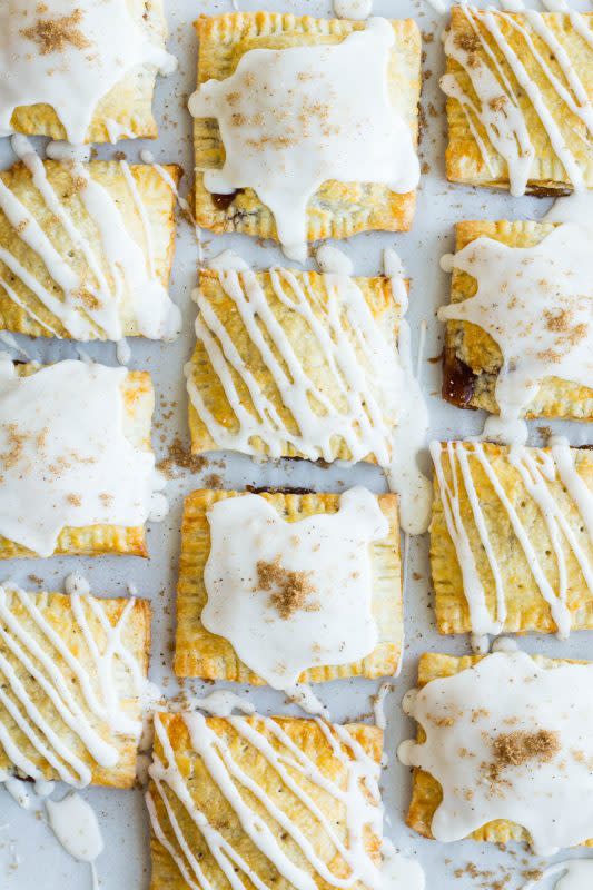 <p>The Sweet and Simple Kitchen</p><p>These homemade apple cinnamon pop tarts are way better than storebought. Make a batch today!</p><p><strong>Get the recipe: <a href="http://thesweetandsimplekitchen.com/apple-cinnamon-pop-tarts/" rel="nofollow noopener" target="_blank" data-ylk="slk:Apple Cinnamon Pop Tarts;elm:context_link;itc:0;sec:content-canvas" class="link "><em>Apple Cinnamon Pop Tarts</em></a></strong></p>