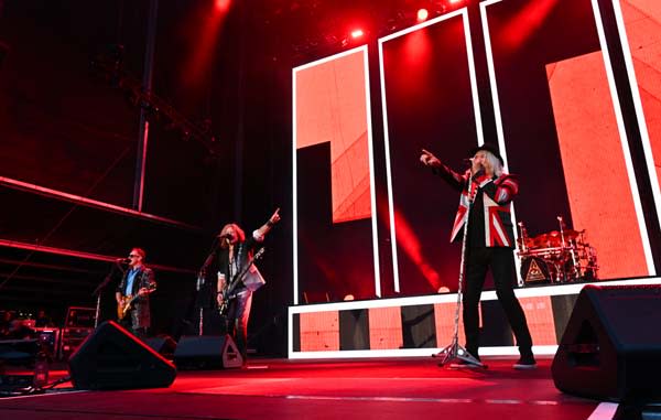 Def Leppard onstage at Bramall Lane, Sheffield