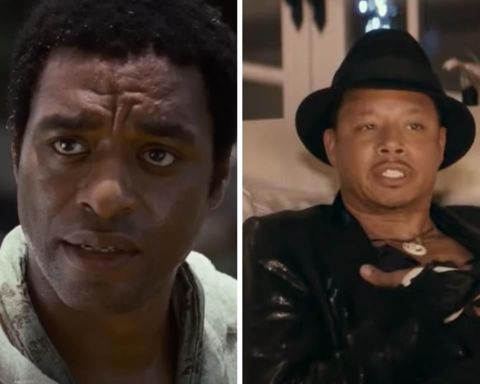 Chiwetel Ejiofor as Solomon Northup / Platt in 12 Years a Slave and Terrence Howard as Quentin "Q" Spivey in The Best Man Holiday