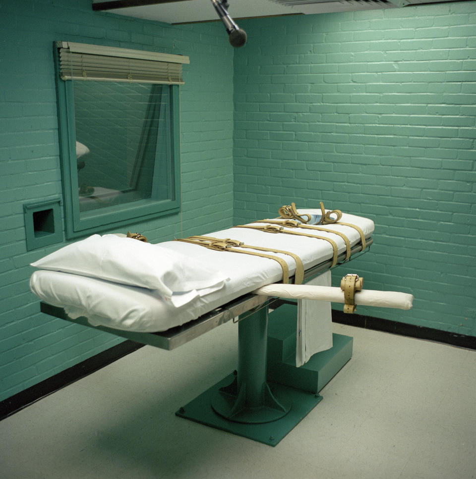 La cámara de la muerte donde se realizan ejecuciones en la cárcel de Huntsville, Texas. (Andrew Lichtenstein/Corbis via Getty Images)
