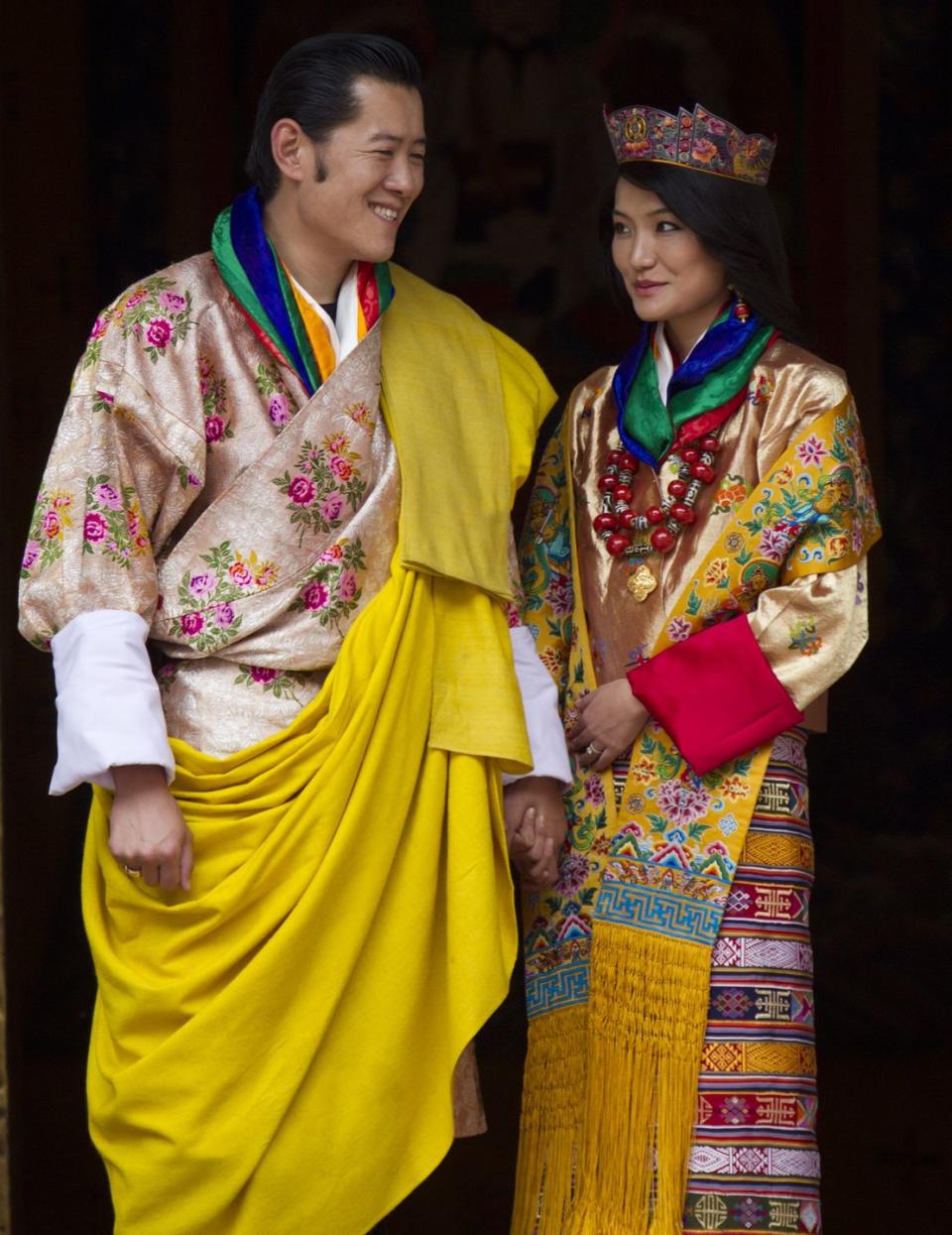 <p>The King of Bhutan married the 21-year old student Jetsun Pema in a lavish ceremony at a 17th century fortress in the nation's capital, Thimpu's Changlimithang. </p>