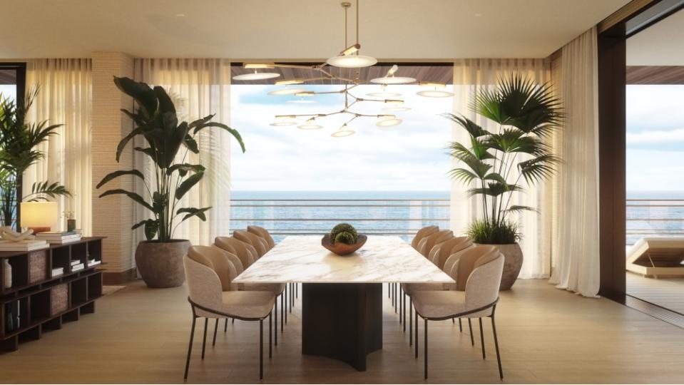The dining table overlooking the ocean. - Credit: Williams New York