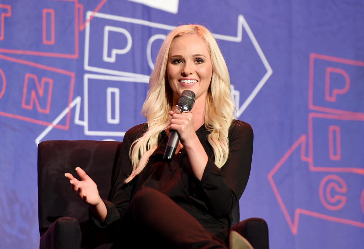 Tomi Lahren,&nbsp;the descendant of immigrants from <a href="https://twitter.com/CleverTitleTK/status/995680514974650368" target="_blank">Russia, Germany and Norway</a>, thinks the arrival of non-English speakers is "not what this country is based on." (Photo: Joshua Blanchard via Getty Images)