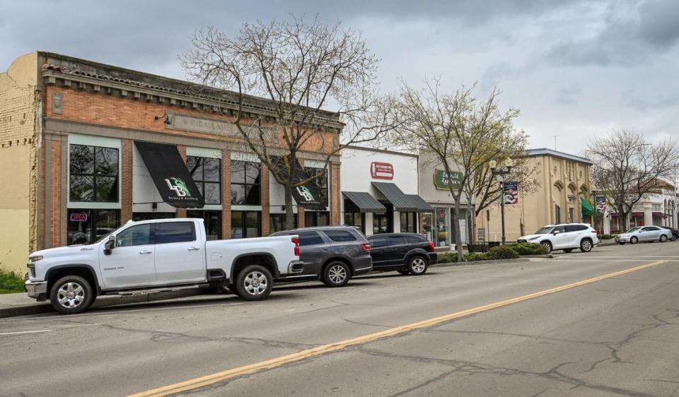 The Lake Bottom Brewery and Distillery, left, is located on Whitley Avenue in the city of Corcoran as seen on Thursday, March 23, 2023.