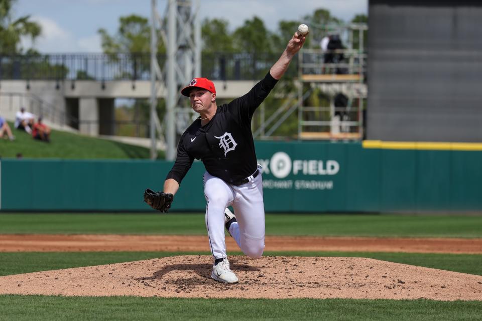 Detroit Tigers' Tarik Skubal pitches during the second inning against the Boston Red Sox at Publix Field at Joker Marchant Stadium, March 4, 2024.