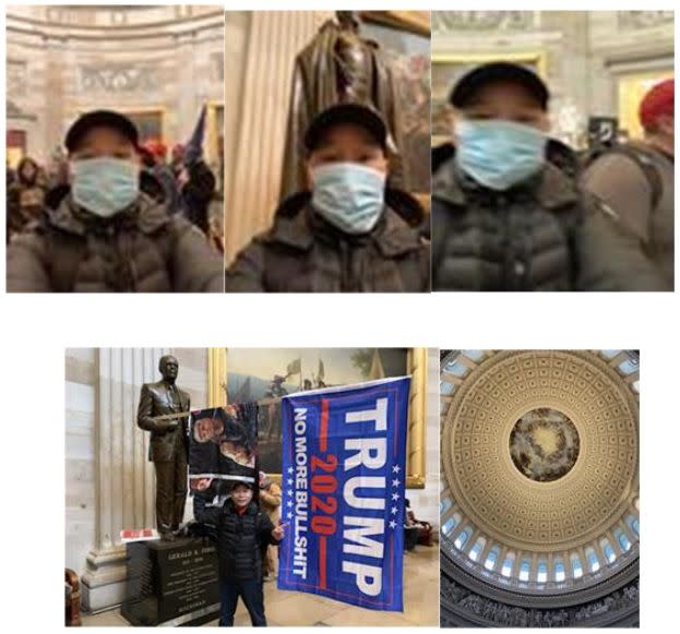 Tam Dinh Pham took these photos after storming the Capitol, the feds say. (Photo: JTTF)