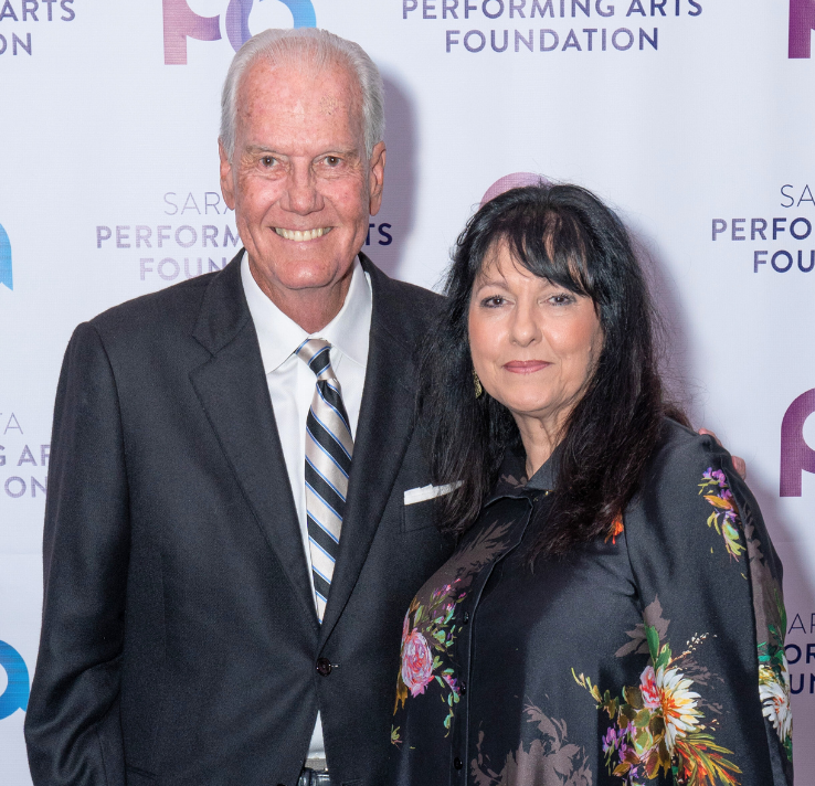 Sarasota Performing Arts Foundation Board Chair Jim Travers and CEO Tania Castroverde Moskalenko.