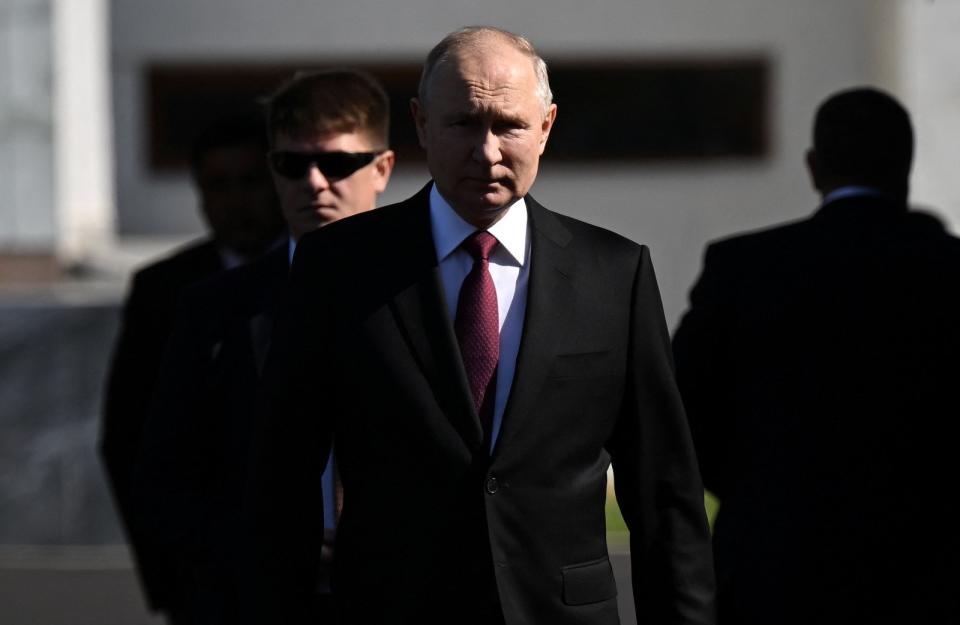 俄羅斯總統普丁12日訪問吉爾吉斯首都比許凱克。路透社
