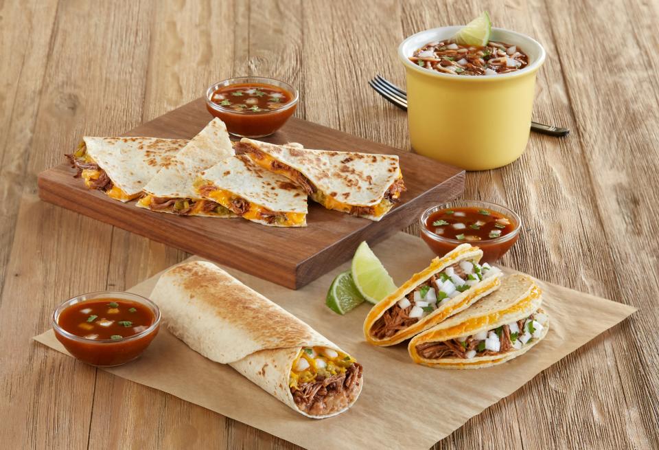 For a limited time, savory shredded beef birria is back by popular demand with ramen, street tacos, a quesadilla, and the NEW Birria Grilled Combo Burrito – all of these served with a warm, flavorful consomé.