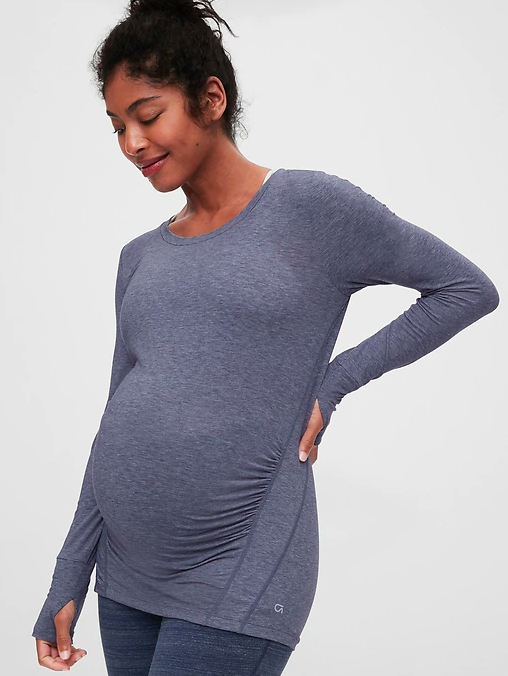 Maternity GapFit Breathe Long Sleeve Crewneck T-Shirt (Photo via Gap)