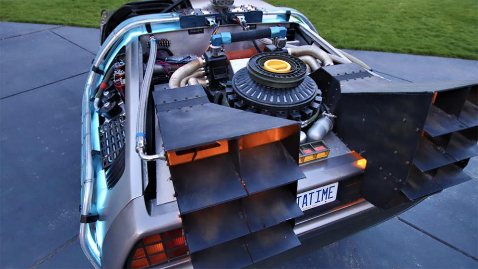 Detail of the "Back to the Future" DeLorean DMC-12 Replica's temporal displacement hardware