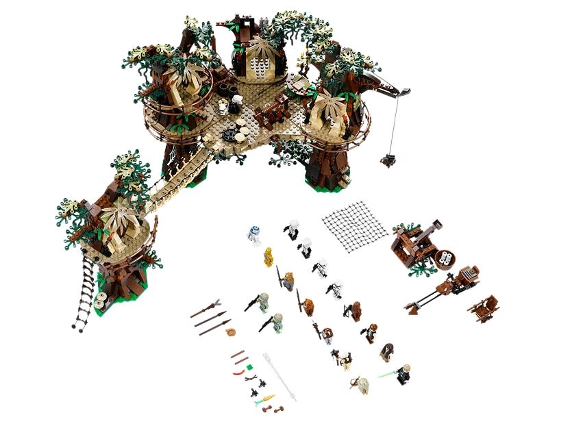 EWOK VILLAGE: $249 -- All the wacky tricks pulled by the Ewok forces in Return of the Jedi are replicated in this just-released set – other than that wince-inducing song and dance number at the end.