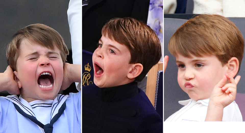 Three images of Prince Louis