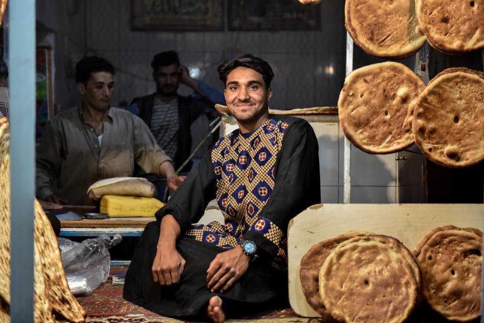 There are bakeries on almost every block in Herat, which stay open late into the night and sell out of windows.