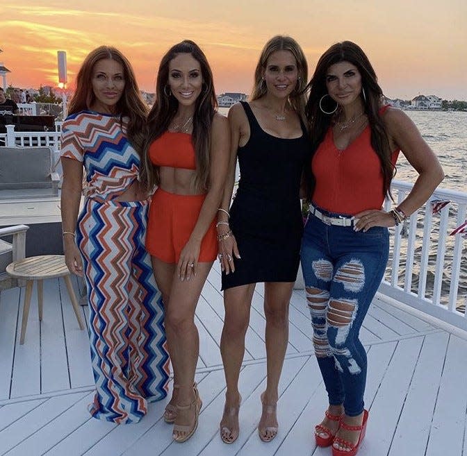 Dolores Catania , Melissa Gorga, Jackie Goldschneider and Teresa Giudice from "The Real Housewives of New Jersey" in Toms River on the 2020 Fourth of July weekend.