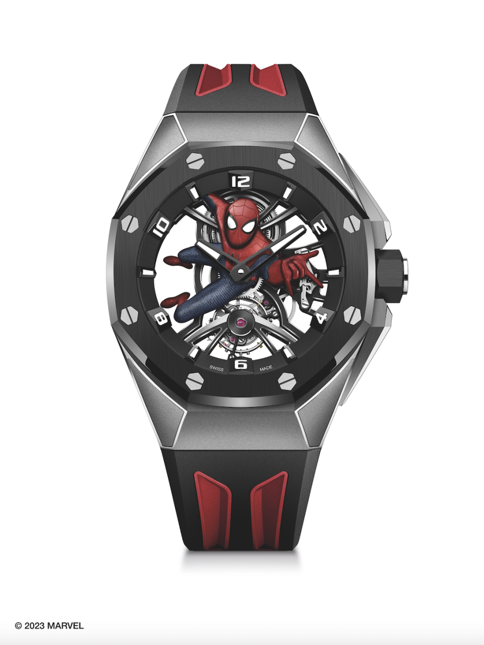 Audemars Piguet - Royal Oak Concept Tourbillon - Spider-Man Timepiece - Black and Red Rubber Strap