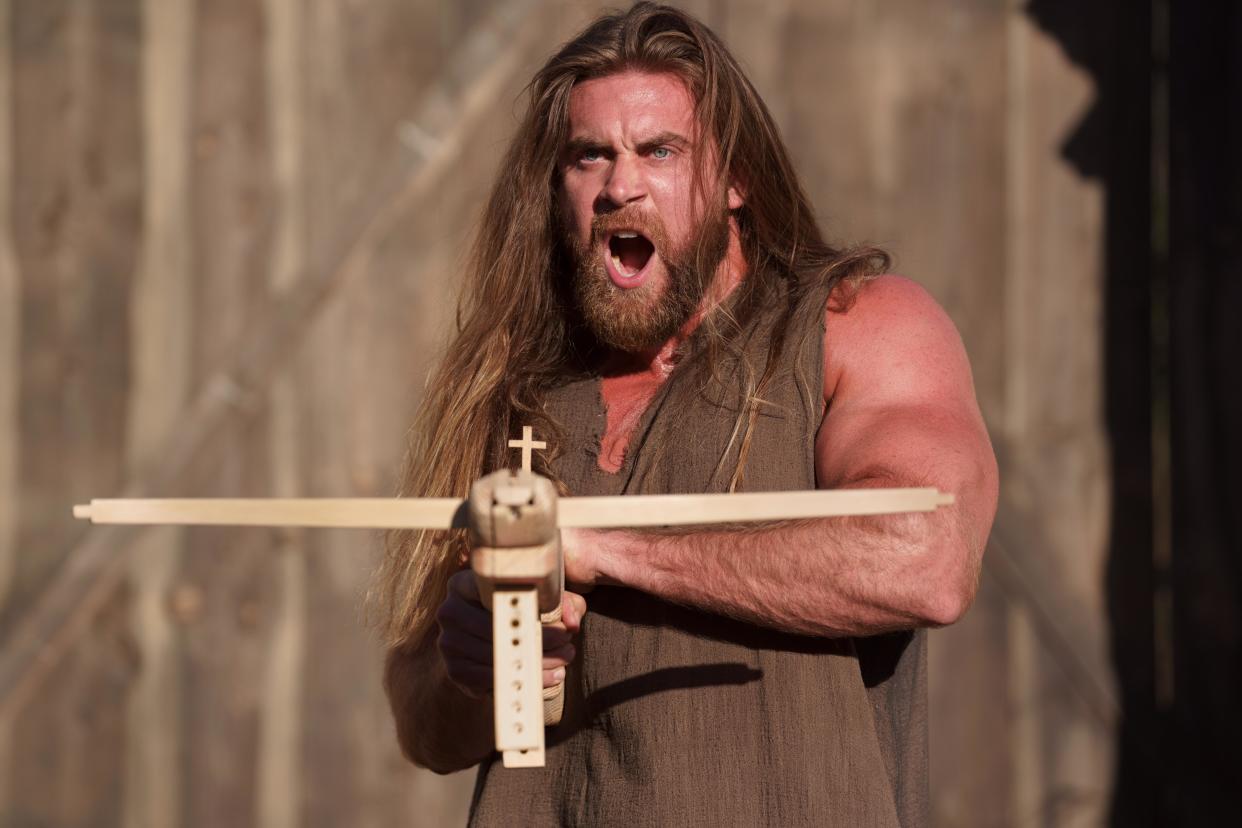 Brock O'Hurn plays a whitewashed Jesus Christ in a History of the World, Part II sketch. (Photo: Aaron Epstein/Hulu)