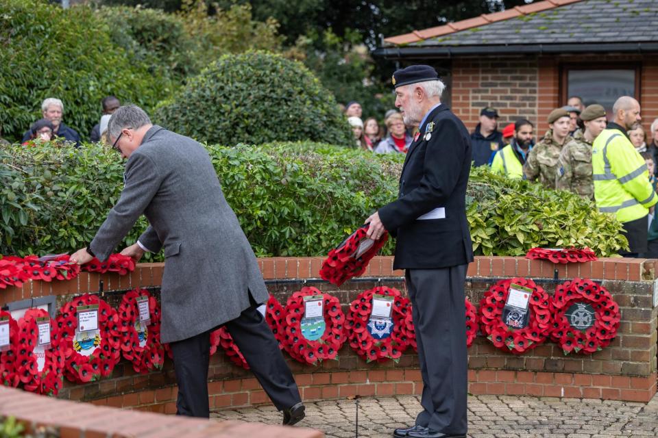 Wreath laying the service in Gosport. Picture: Mike Cooter (121123)