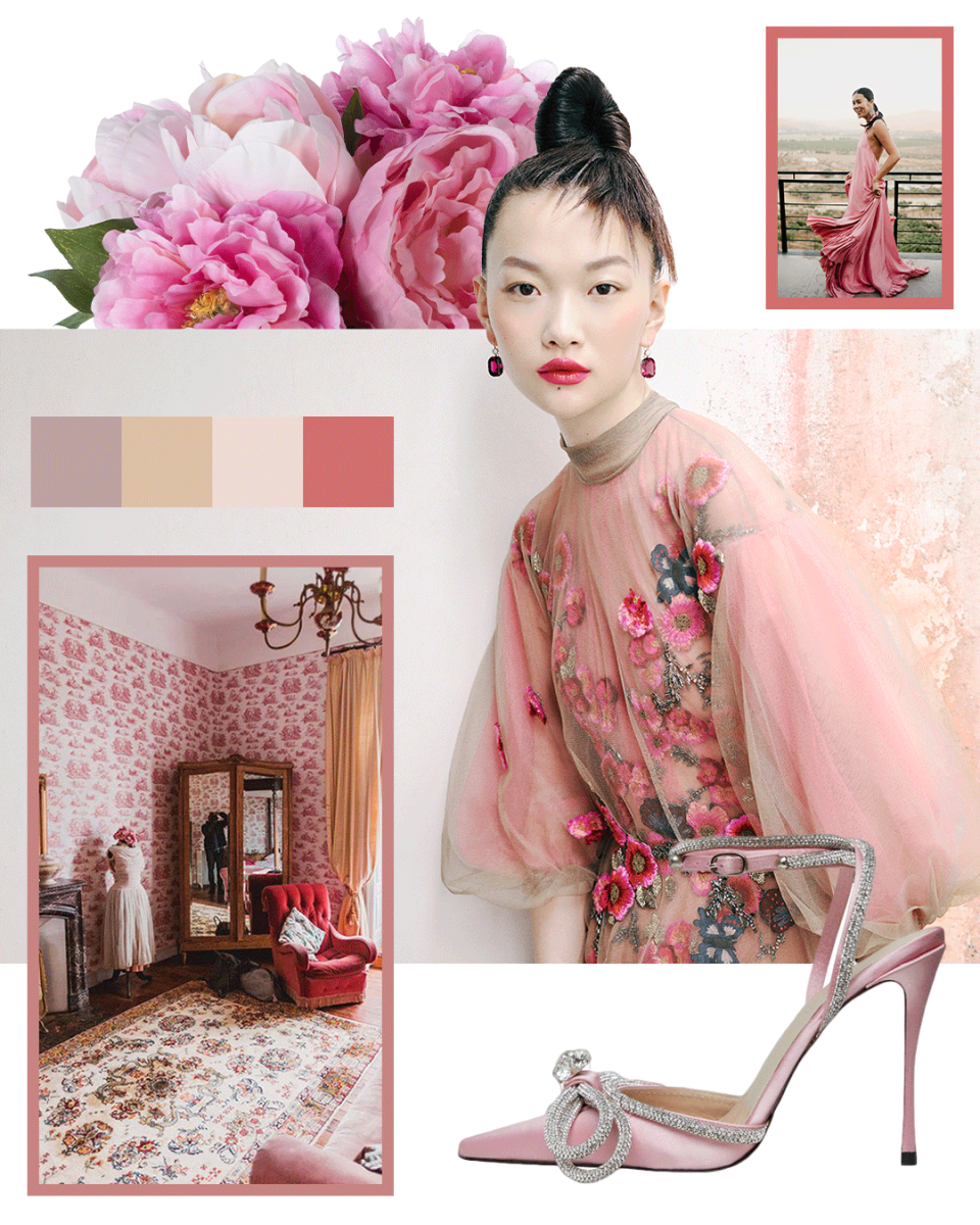 <p>Come 2022, blush has a dark side. Layer in muted mauves, rich shades of burgundy, and hits of black to transform an otherwise saccharine palette. This look is all about dark romance and lends itself to Dutch Masters–inspired blooms or architectural arrangements rather than anything too frothy or feminine. Use this array of tones in a wide range of locations—from a historic villa to a manicured garden, an industrial metropolitan venue or a rustic retreat.</p><p><em>Pictured: Interiors captured by Yacouba Traore for <a href="https://www.harpersbazaar.com/wedding/photos/a33839142/zim-ugochukwu-jason-flores-wedding/" rel="nofollow noopener" target="_blank" data-ylk="slk:Zim & Jason Flores's France wedding;elm:context_link;itc:0;sec:content-canvas" class="link "><em>Zim & Jason Flores</em>'s France wedding</a>; <em>Reem Acra Pre-Fall 2019; <em><a href="https://www.harpersbazaar.com/wedding/photos/a35727642/tessa-tran-zach-schau-wedding/" rel="nofollow noopener" target="_blank" data-ylk="slk:Tessa Tran and Zach Schau’s multiday celebration;elm:context_link;itc:0;sec:content-canvas" class="link ">Tessa Tran and Zach Schau’s multiday celebration</a></em> captured by The Times We Have; Mach & Mach satin pumps, $1,050, <a href="https://go.redirectingat.com?id=74968X1596630&url=https%3A%2F%2Fwww.modaoperandi.com%2Fwomen%2Fp%2Fmach-mach%2Fcrystal-bow-embellished-pumps%2F446587&sref=https%3A%2F%2Fwww.harpersbazaar.com%2Fwedding%2Fplanning%2Fg37995937%2Fwedding-color-scheme-ideas%2F" rel="nofollow noopener" target="_blank" data-ylk="slk:modaoperandi.com;elm:context_link;itc:0;sec:content-canvas" class="link ">modaoperandi.com</a>.</em></em> </p>