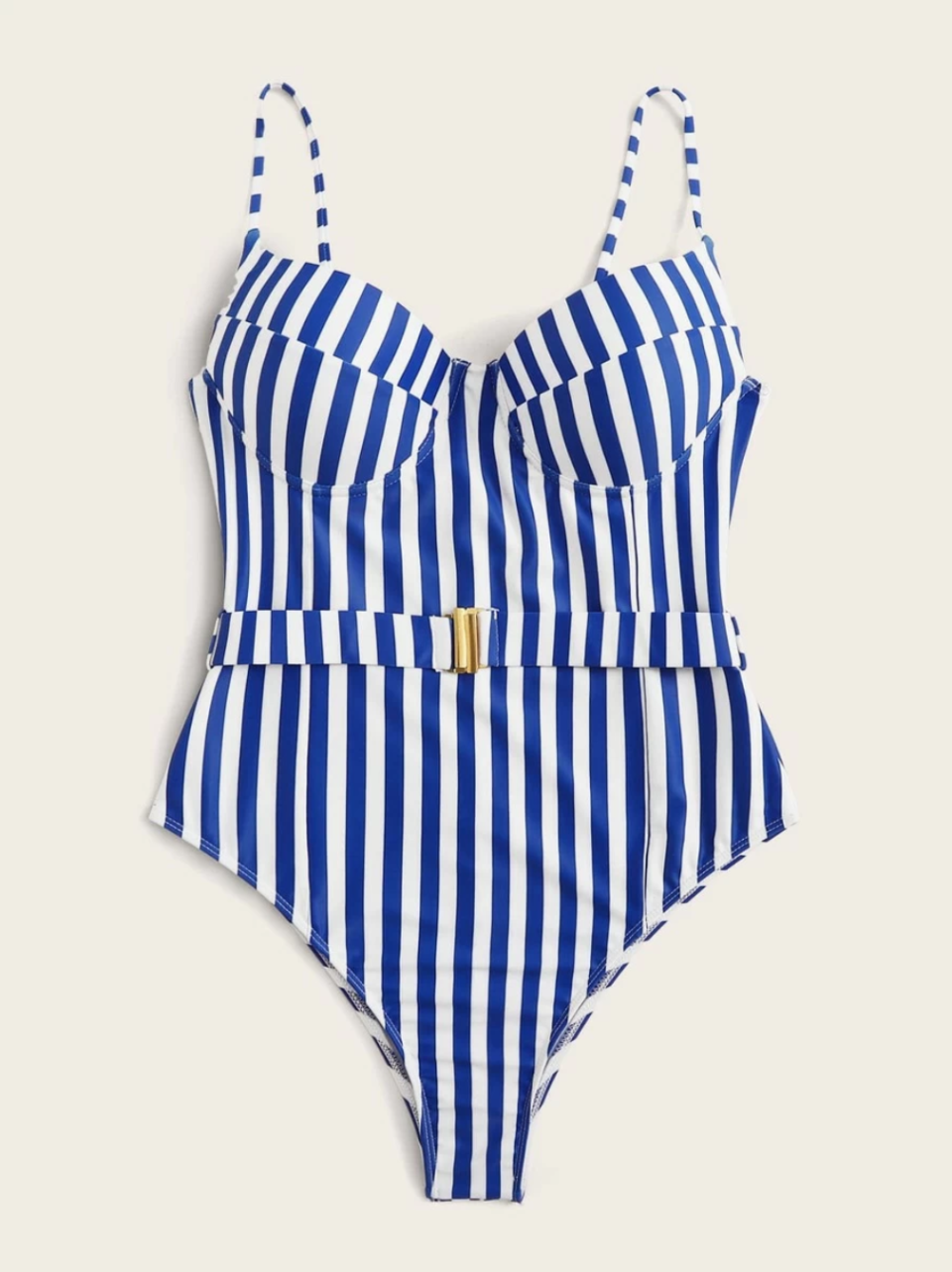 Striped Belted One Piece Swimsuit. Image via Shein.