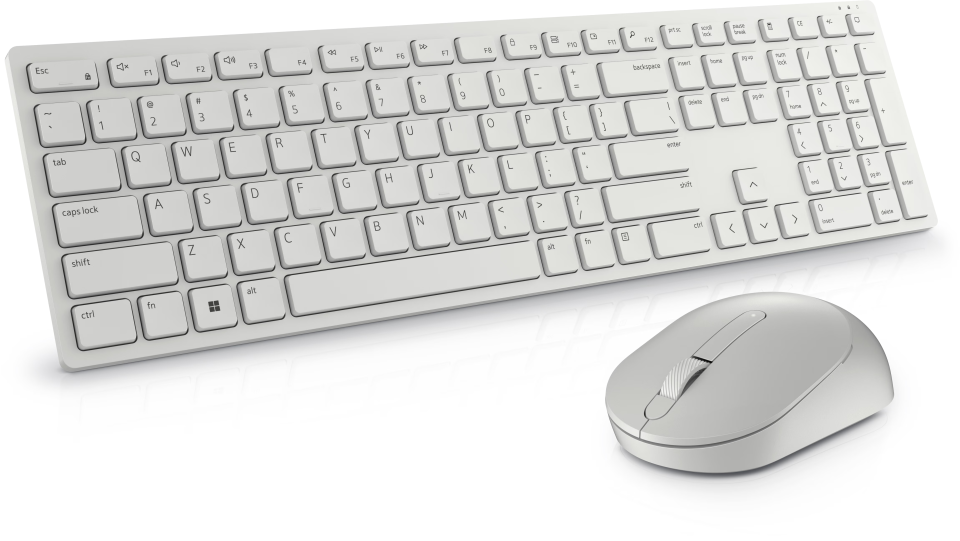 Image of Dell Pro Wireless Keyboard and Mouse against transparent background.