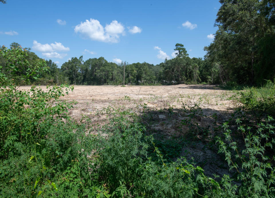 Newly cleared land at the corner of Delta Drive and Persimmon Hollow Road in Milton on Friday, Aug. 18, 2023.