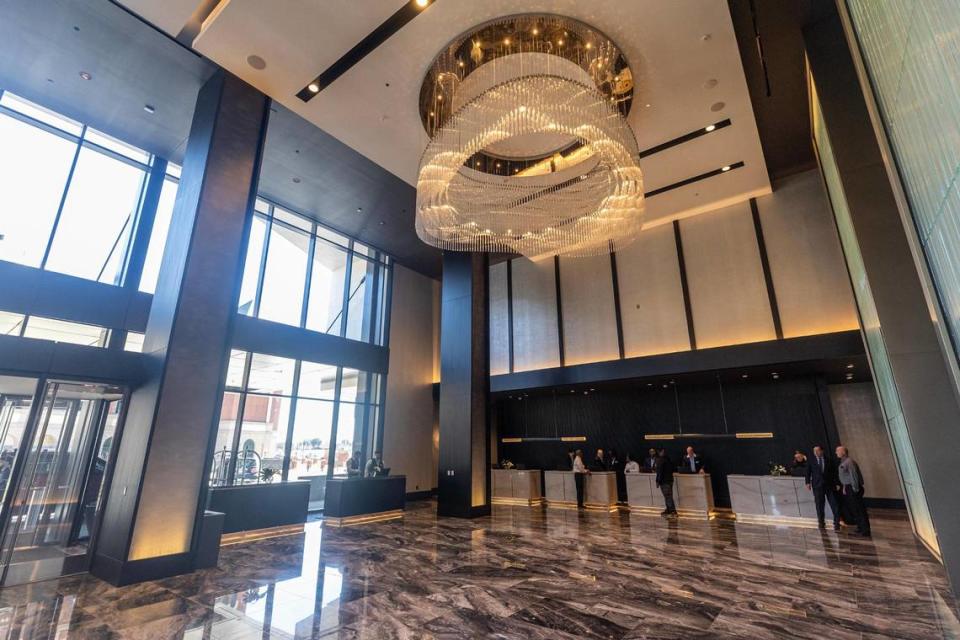 The lobby at the Loews Arlington Hotel in the Arlington Entertainment District on Tuesday, Feb. 13, 2024.